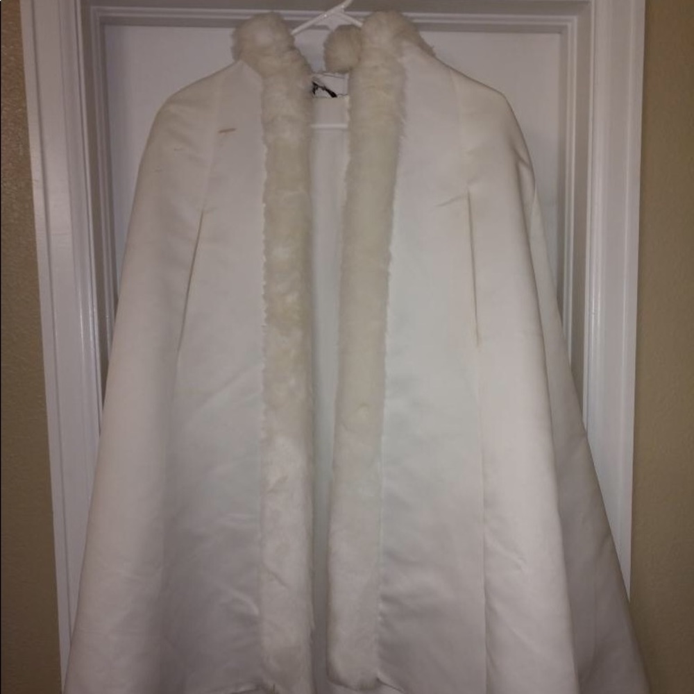 White cape with hood